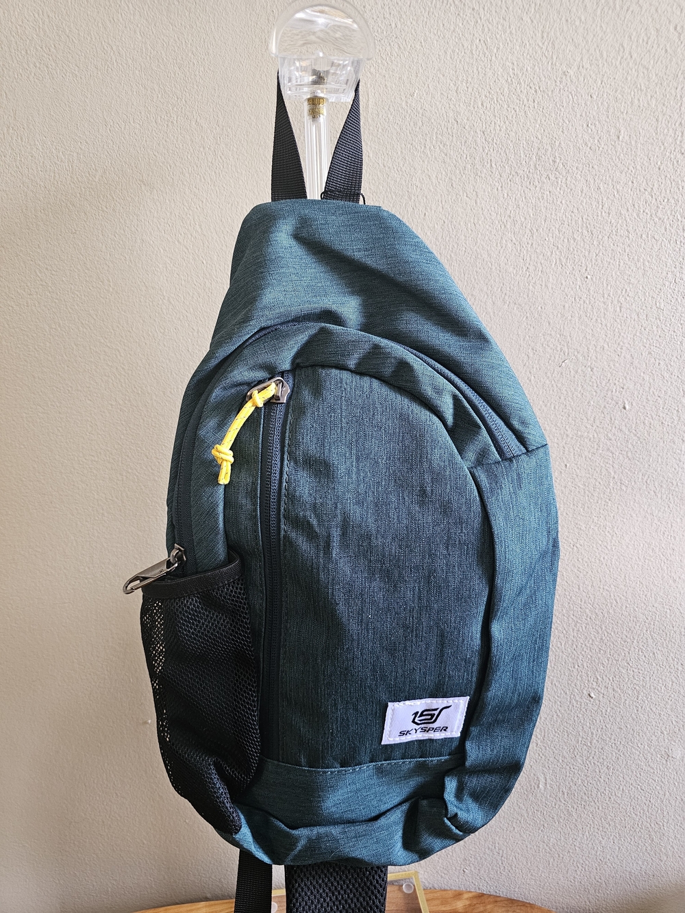 Teal Sling Backpack for Men - Picture 2 of 8